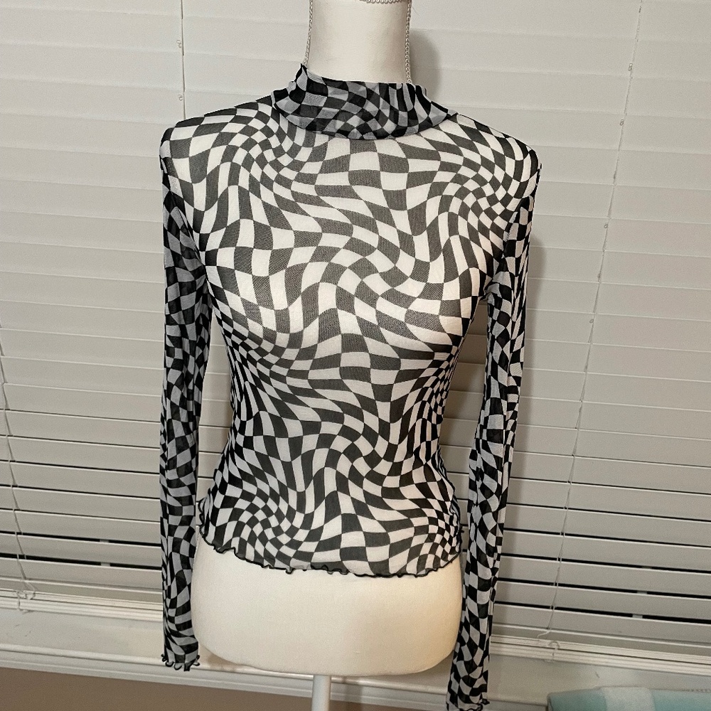 My Checkered World Mesh Top Size small